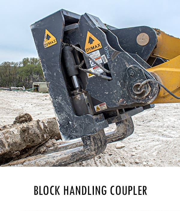 Dymax Block Handling Coupler Dymax block handling coupler for wheel loader attachments